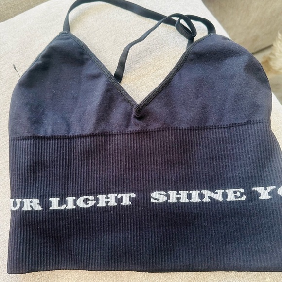 Spiritual Gangster Black Ribbed Crop Top - Picture 2 of 6